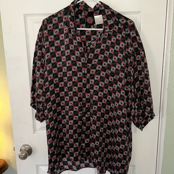 Harley Davidson 100% Silk Button Down Shirt - Picture 1 of 5
